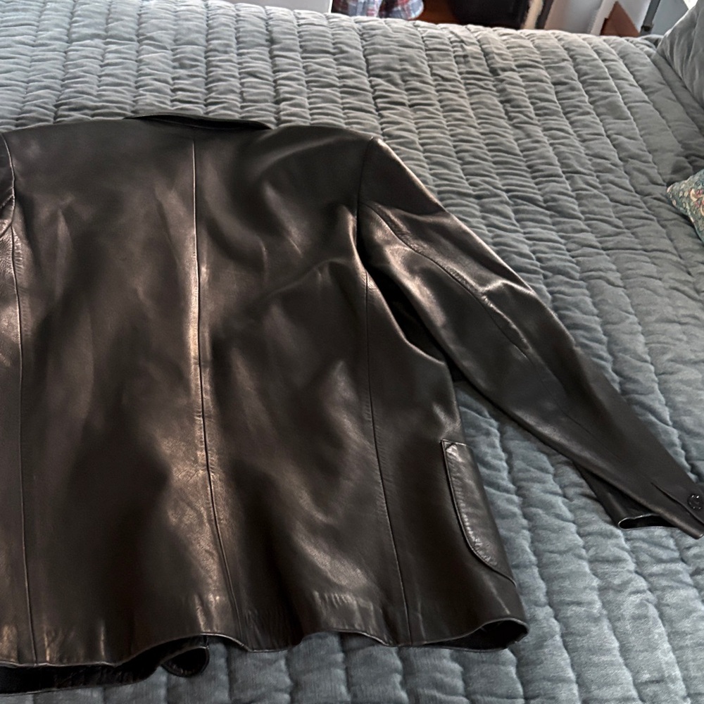 Agnes B. Black Leather Jacket - Picture 4 of 14